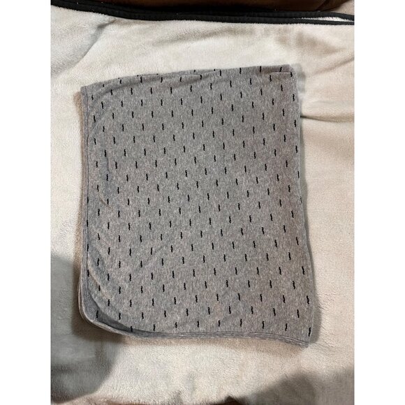 Carter’s Gray Grey Baby Security Blanket Cotton Knit Lovey Mustache Print No Tag - Picture 2 of 10
